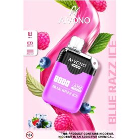 Aivono 8000 - Nicotine Free 0% einweg-vape mit blue razz ice-geschmack und 8000 zügen