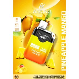 Aivono 8000 - Nicotine Free 0% einweg-vape mit ananas-mango-geschmack und 8000 zügen