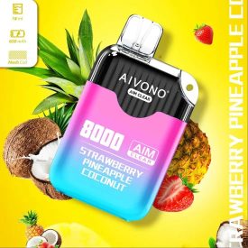 Aivono 8000 - Nicotine Free 0% einweg-vape mit erdbeere ananas kokosnuss-geschmack und 8000 zügen