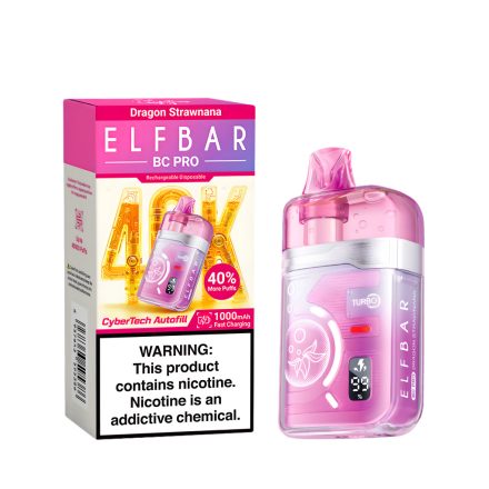 ELF BAR BC40000 PRO - DRAGON STRAWNANA 5% - RECHARGEABLE