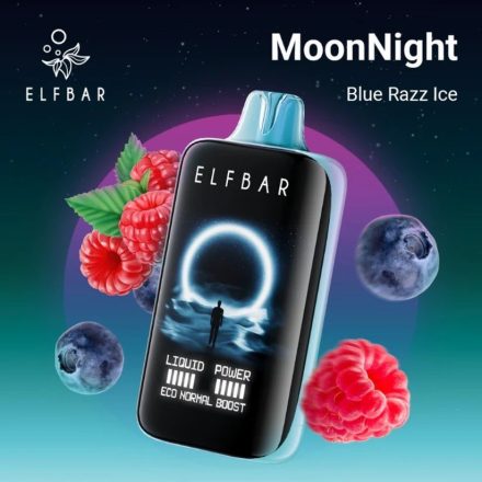 Einweg E-Zigarette Elfbar MoonNight 40000 Blue Razz Ice 5 % mit gebogenem Display