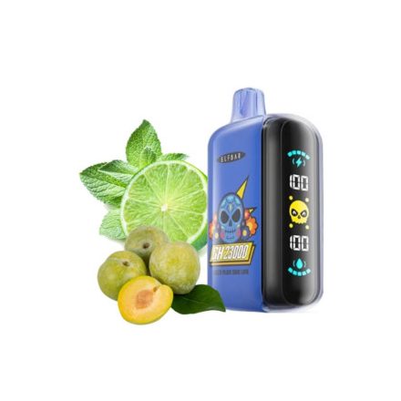 ELF BAR GH23000 wiederaufladbare E-Zigarette mit grünem Pflaumen- und saurem Limettengeschmack und 23000 Zügen