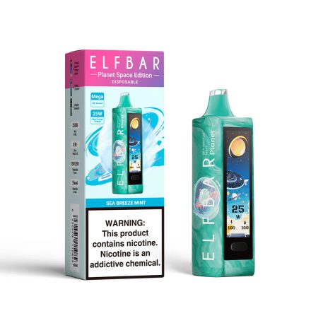 ELF BAR PLANET 25000 Einweg E-Zigarette mit Meeresbrise- und Minzgeschmack und 5% Nikotin, wiederaufladbar.