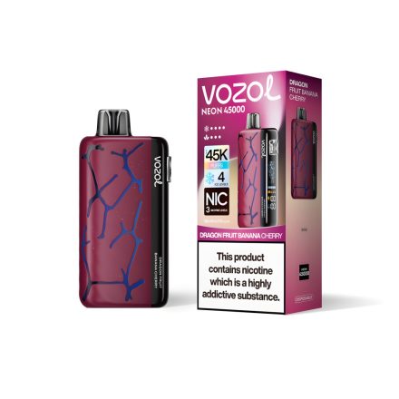 VOZOL NEON 45000 - DRAGONFRUIT BANANA CHERRY 5% NICOTINE